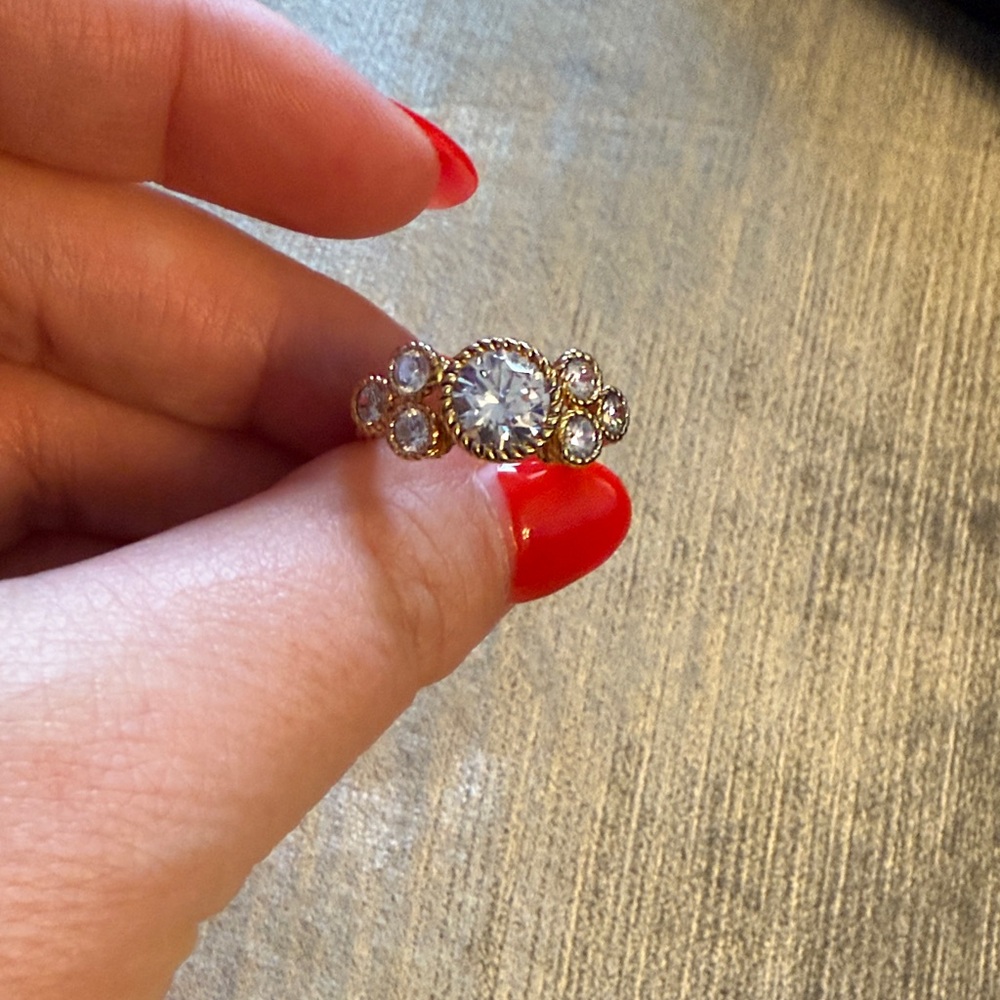 Judith Ripka CZ 14K Gold-Clad Ring size 6